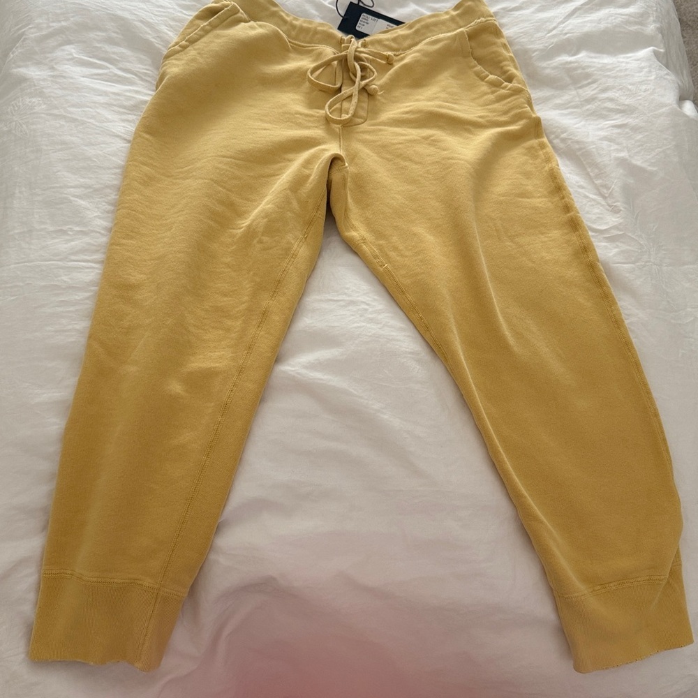 Nili Lotan Yellow Drip Crotch Nolan jogger pant size small